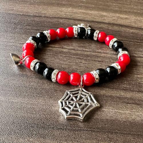 Fashion Acrylic Stone Bracelet Alloy Spider Web Charm Bracelet2