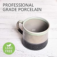 Vista 23 de Bosmarlin Large Stoneware Coffee Mug, Big Tea Cup for Office and Home, 21 Oz, Dishwasher and Microwave Safe, 1 PCS (Geometry-Green)
