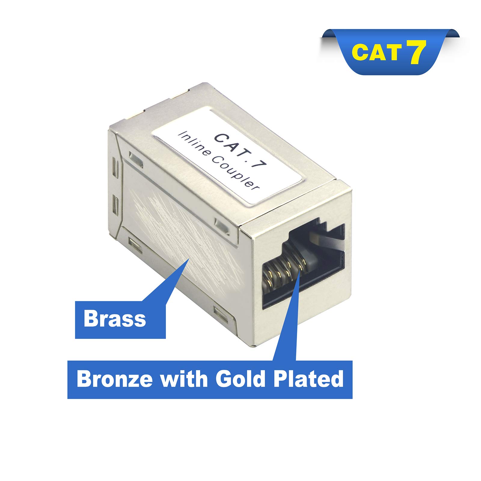 VCELINK Cat7 Cat6A złącze RJ45 ekranowane złącze żeńskie Cat6 Cat5e Cat5 Przedłużacz RJ45 do kabla Ethernet, 2 szt