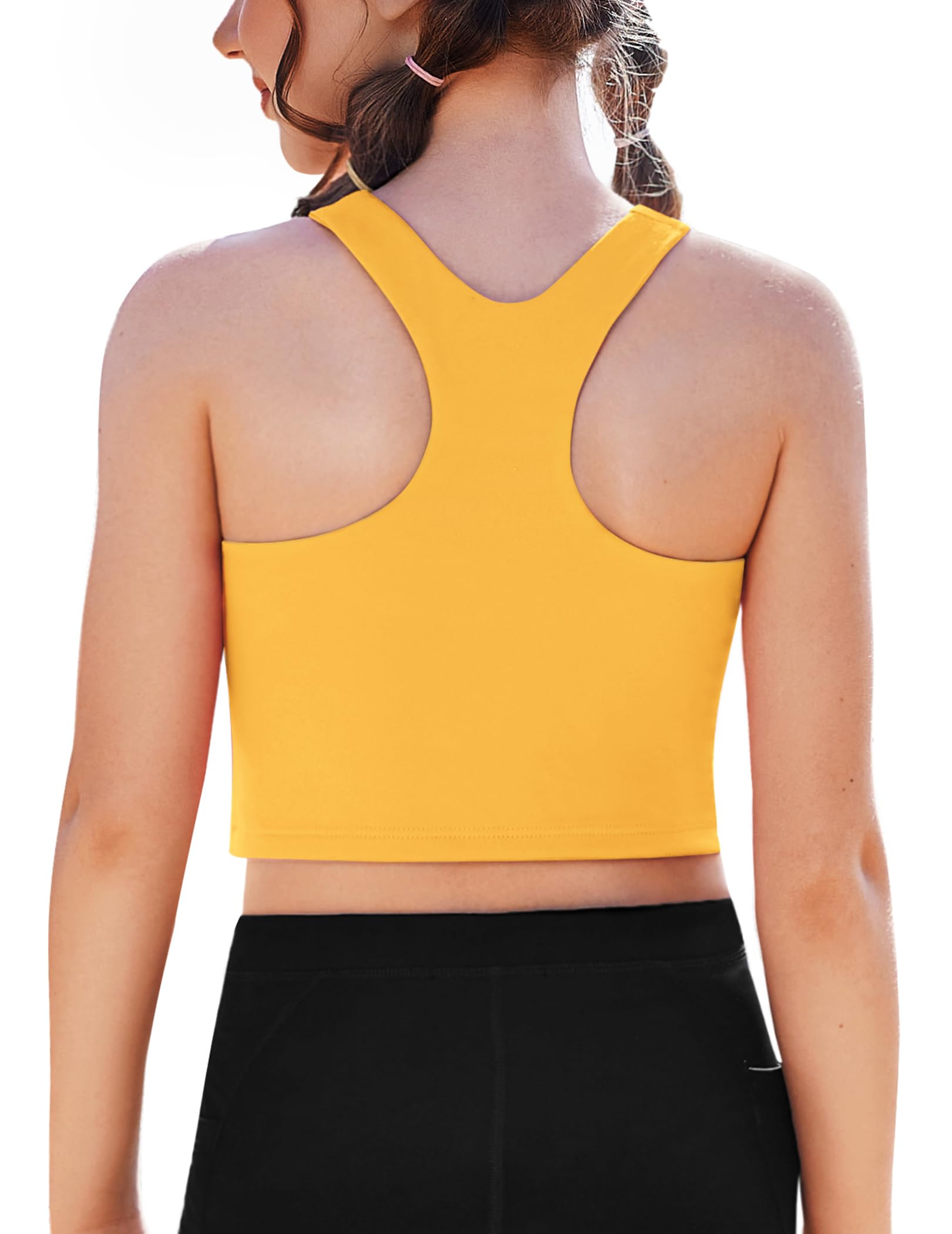 Zaclotre Girls Tank Tops Double Lined Racerback Crop Tops Athletic Shirts