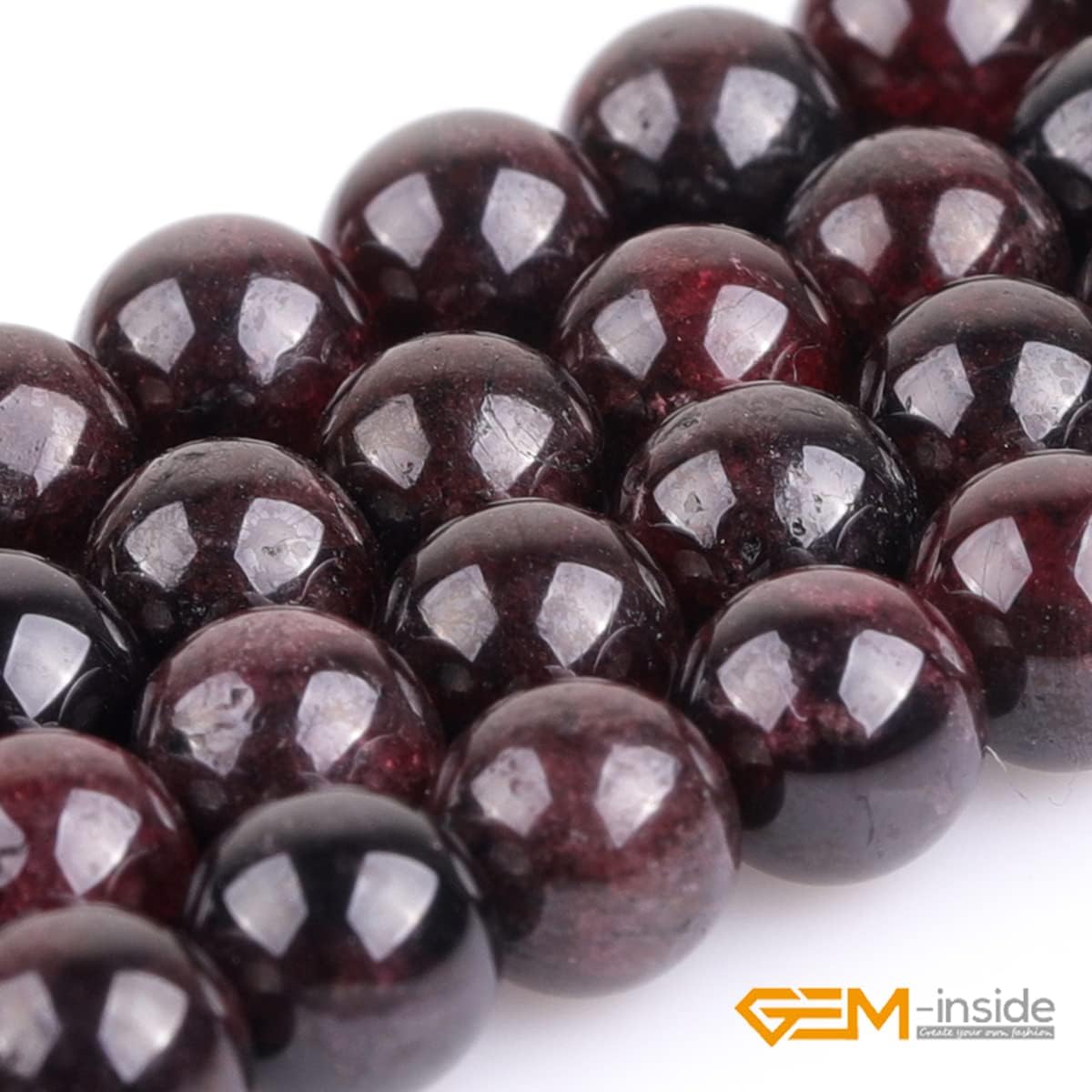 GEM-Inside Natural 6mm Garnet Gemstone Smooth Round Stone Loose Beads Crystal Energy Stone Power for Jewelry Making 15" - Image 3