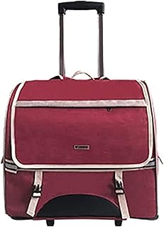 OLOTU 2 in 1 Pet Trolley Case, Cat Backpack with Rollers, Large Space Rolling Pet Carrier for Small Medium Dogs Cats