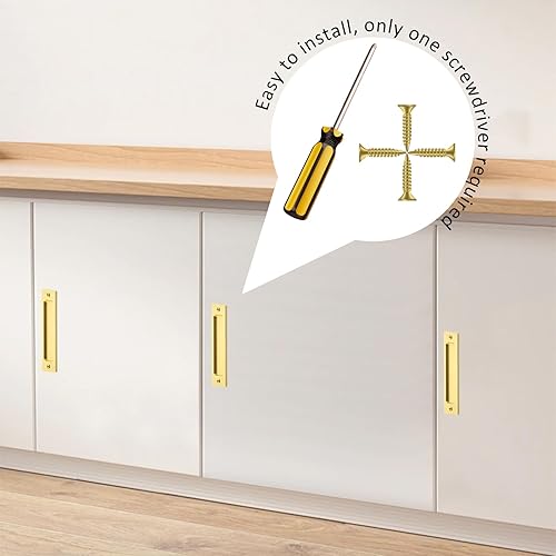 Miniatura 7 de INCAUCA Paquete de 2 manijas de puerta de granero, tirador de puerta empotrado de 6 pulgadas, manijas de puerta empotradas, tirador de dedo para