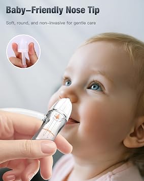 Baby Nasal Aspirator, Hand Pump Nose Sucker for Newborns, Two Tips