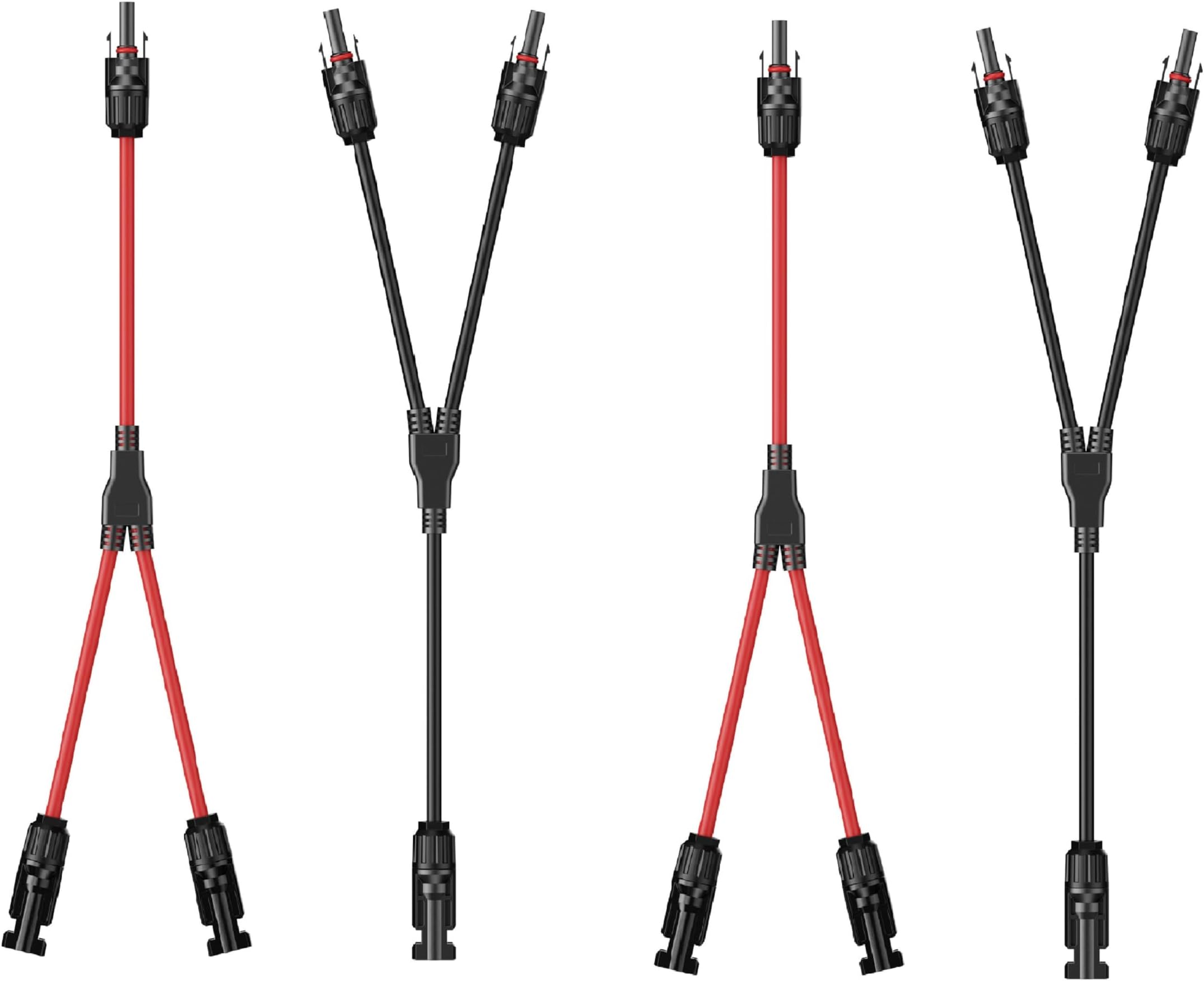 Solar Cable SolarExtension Cable,Solar Panel Extension Cable with Female and Male Connectors (Y42CM-2SETS)
