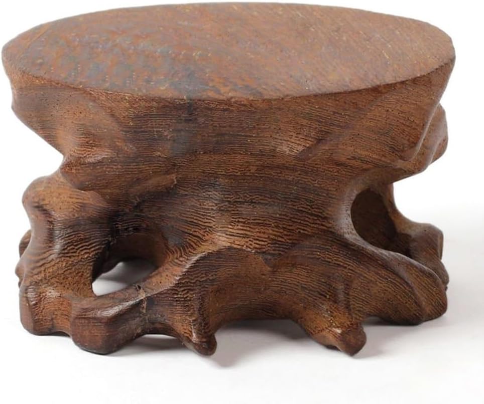 Bonsai Pedestal Vase Pedestal Stands Vintage Round Wooden Vase Base Display Stand Practical Teapot Vase Bonsai Base for Home Office Decor Planter Stand Plant Holder