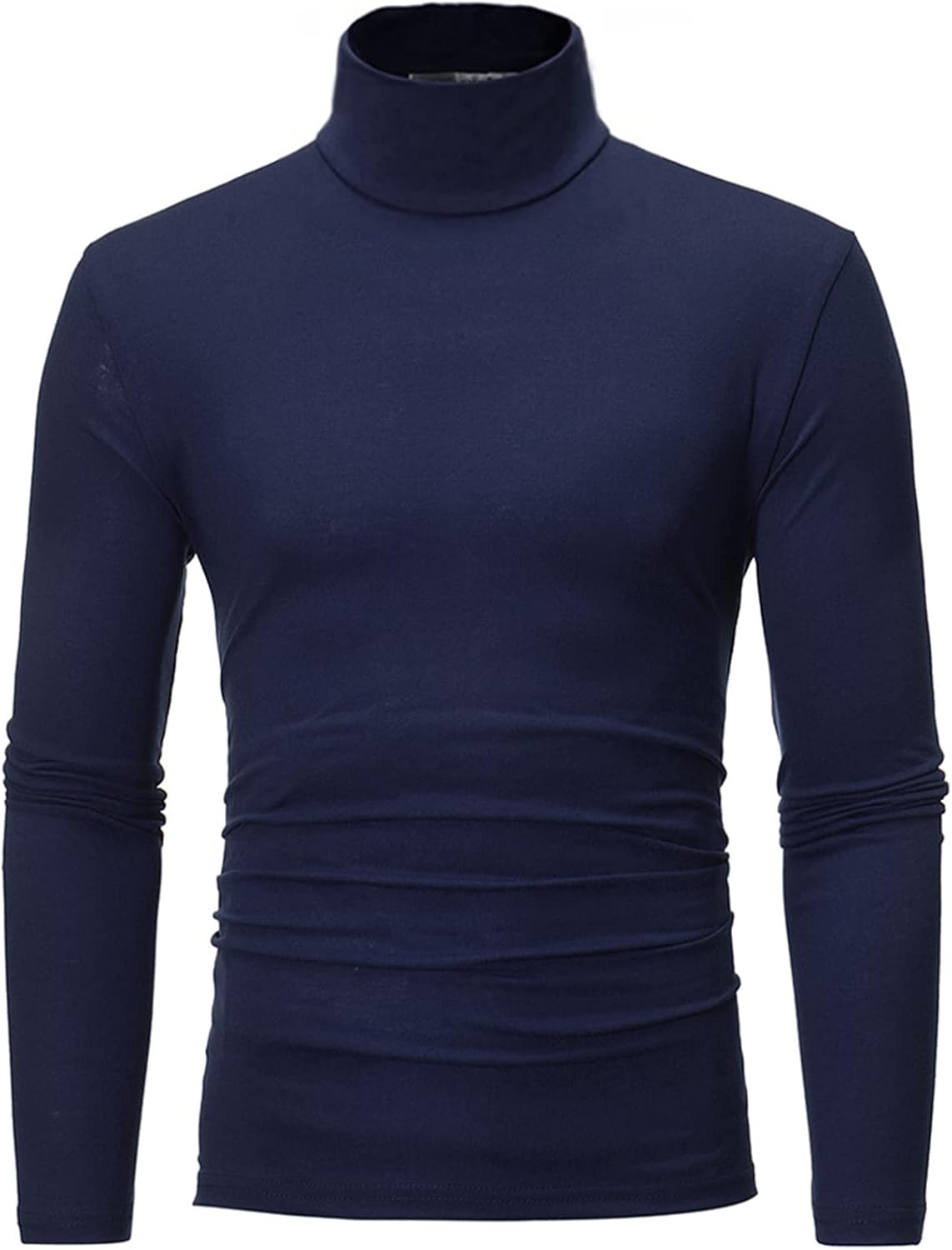 YiZYiF Mens Casual High Neck Long Sleeve T-Shirt Solid Color Slim Fit Pullover Undershirt Thermal Base Shirt