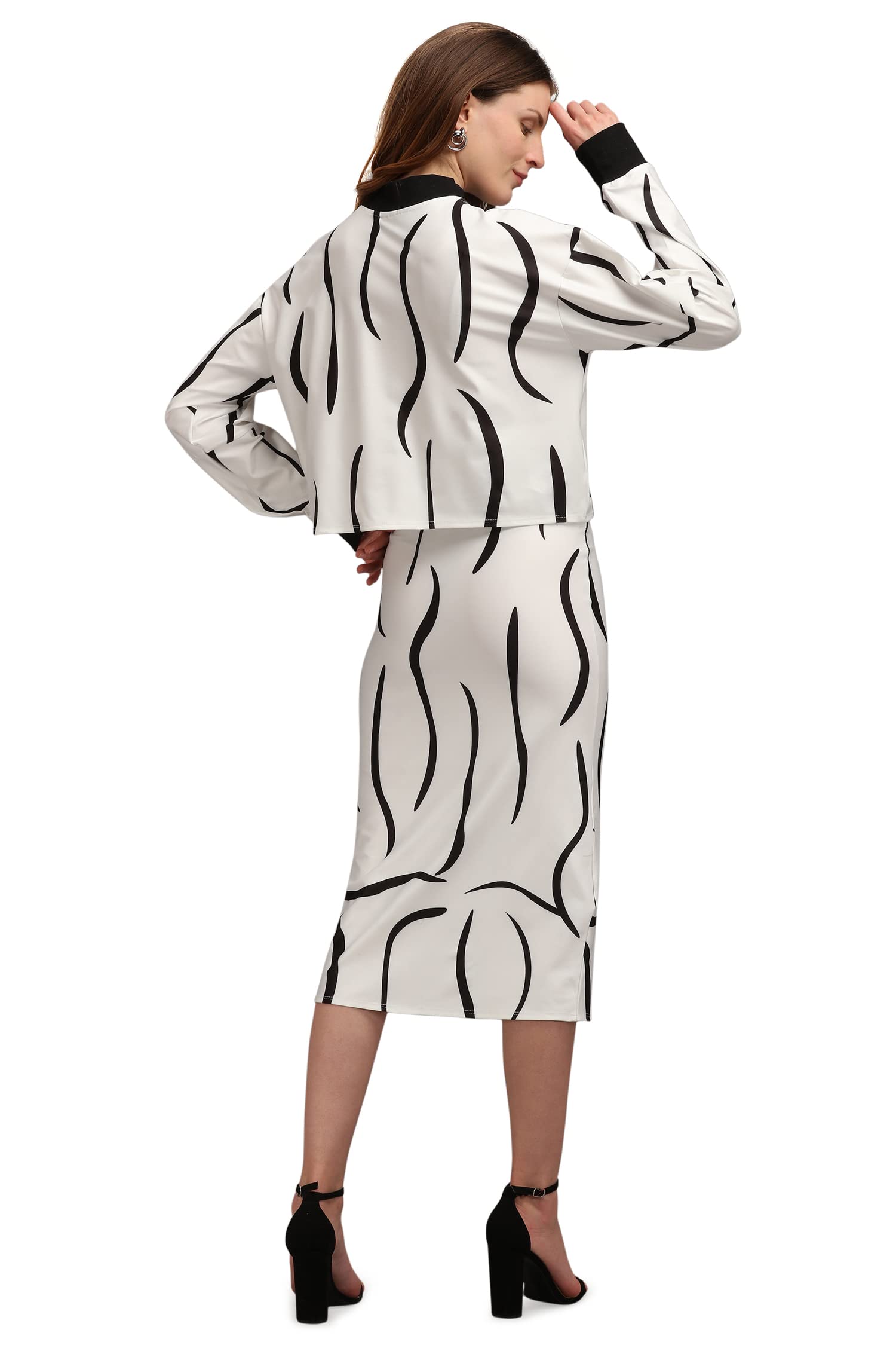 Purvaja Women's Polyester Blend Cocktail Midi Dress (Maxi-017-Black Snake-Xs_Black