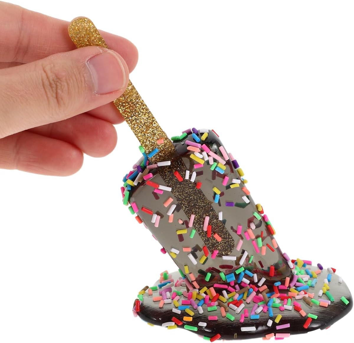 Hemoton Melting Popsicle Ice Cream Ornaments Resin Figurine Indoor Outdoor Tabletop Decor for Home Garden Parties Funny Collectible Statue