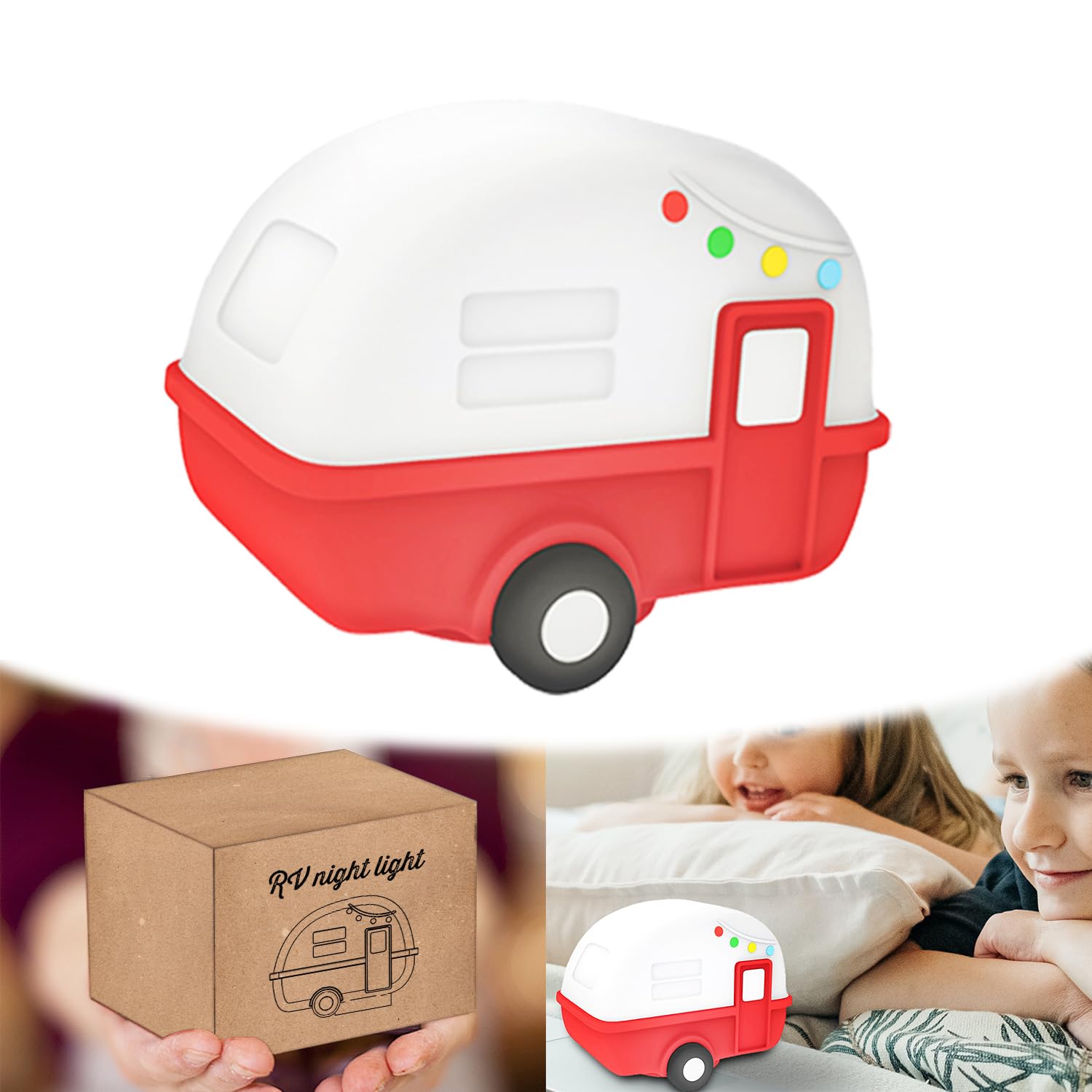Rv Camper Night Light for Kids, Rv Gifts for Boys and Girls, Portable Nightlights with Battery-Powered for Mom,Children, Toddlers, Home Bar, Outside RV Camper Decor, Small