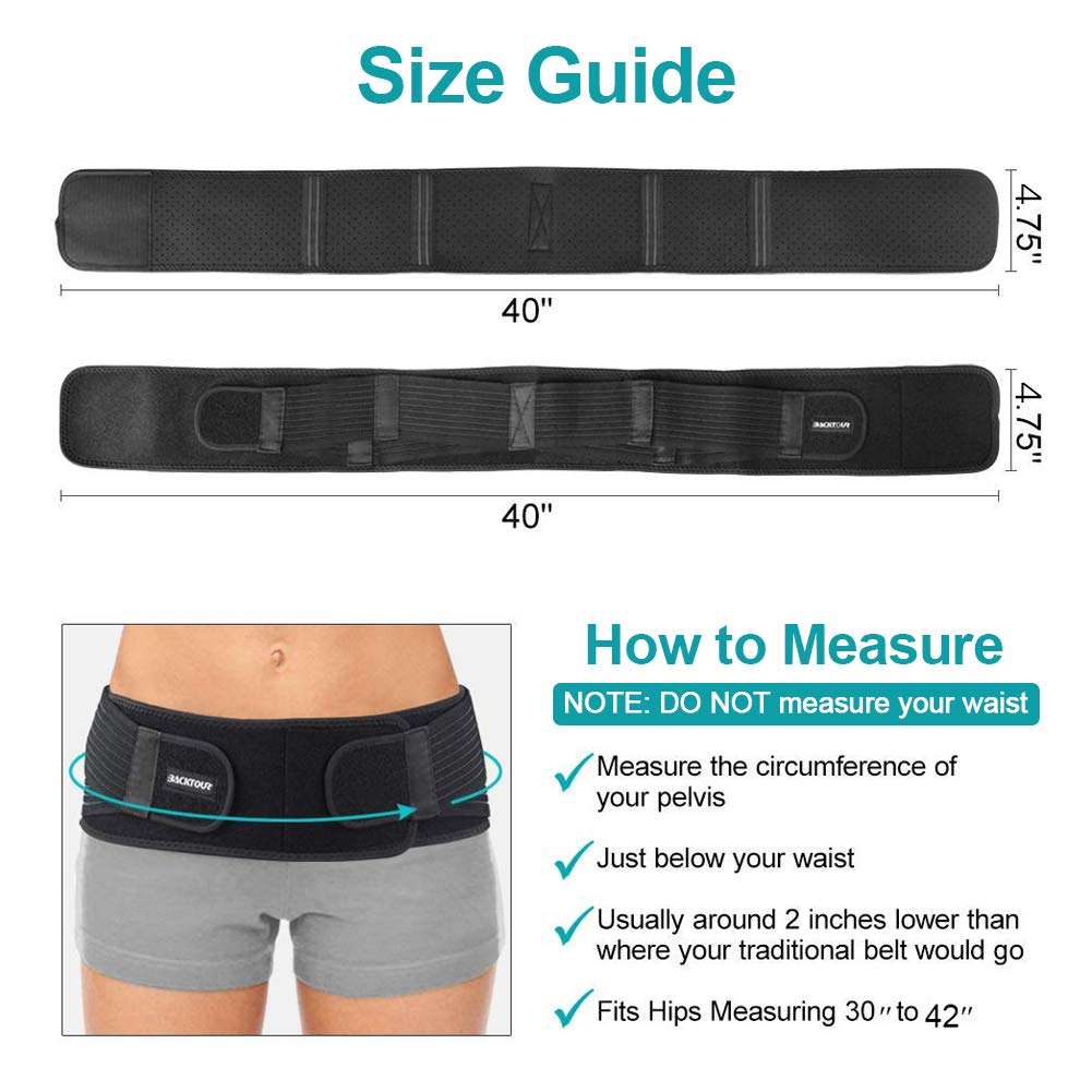Si Belt Sacroiliac Belt For Men & Women - Lower Back & Pelvic Support With Double Arc Design, Medium Size