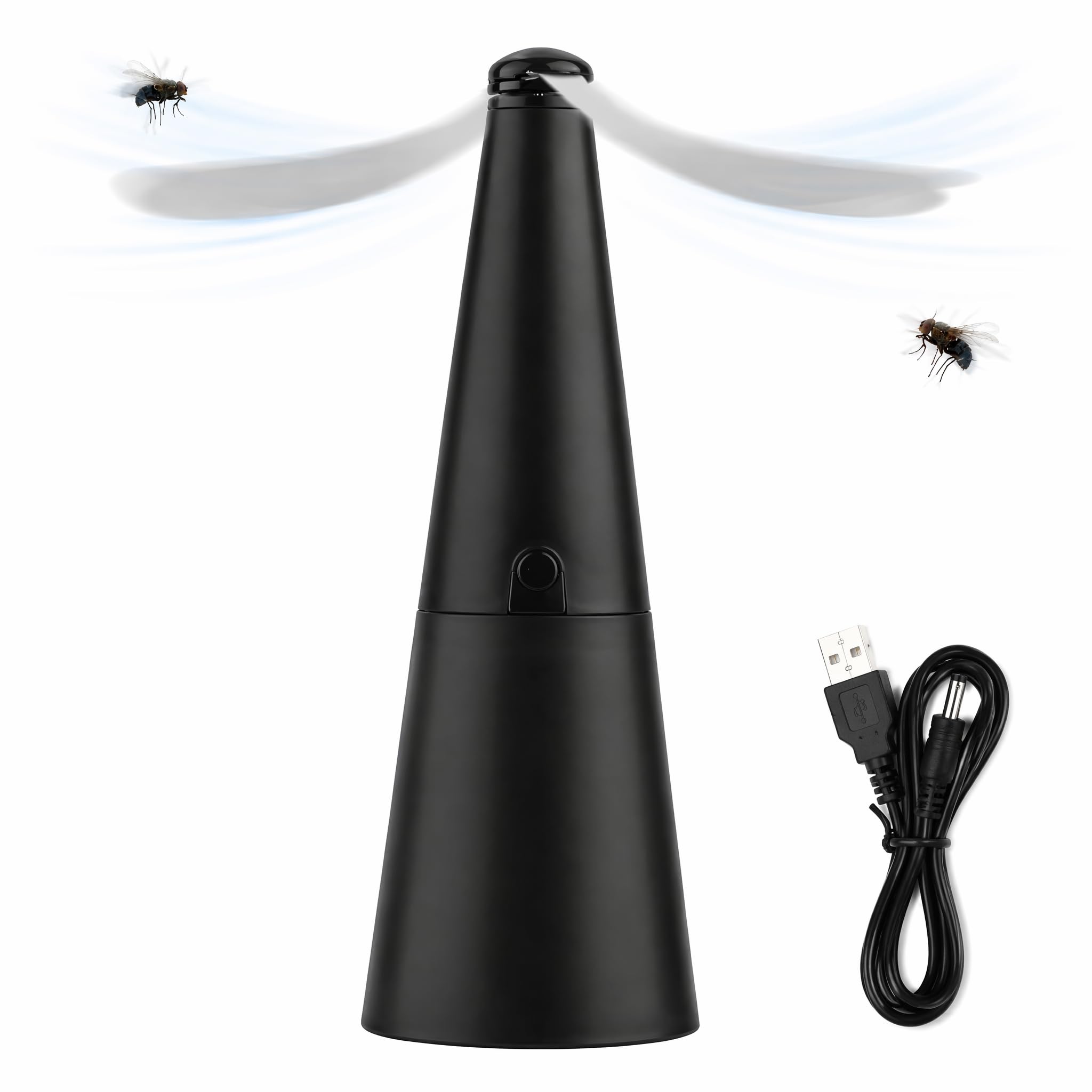 USB Rechargeable Fly Repellent Fan with Soft Holographic Blades for Tables