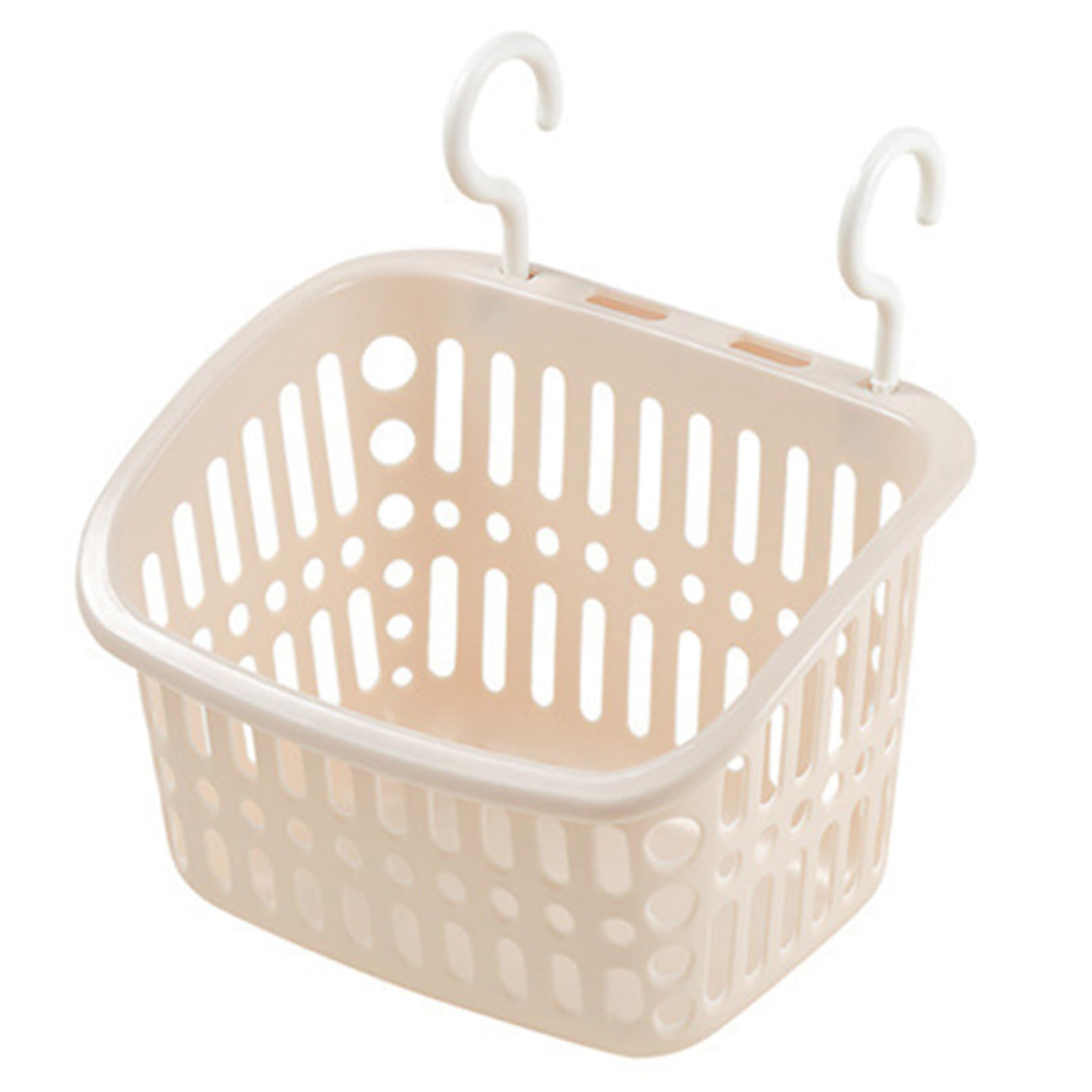 Shower Caddy Hanging Plastic Hanging Storage Basket with Hook and Draining Holes Space-Saving Small Shower Baskets for Inside Shower Bathroom Kitchen Dorm Shower Basket Hanging Storage Basket Shower B