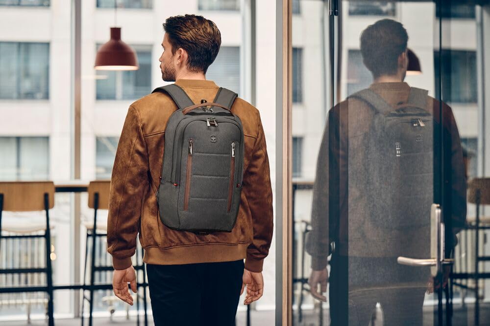 WENGER CityUpgrade Sac à Dos pour Ordinateur Portable 16 Pouces avec Sac en Bandoulière, Tablette Tactile 12 Pouces, 15 l, Femmes Hommes, Affaires Uni École Voyages, Gris, 606489