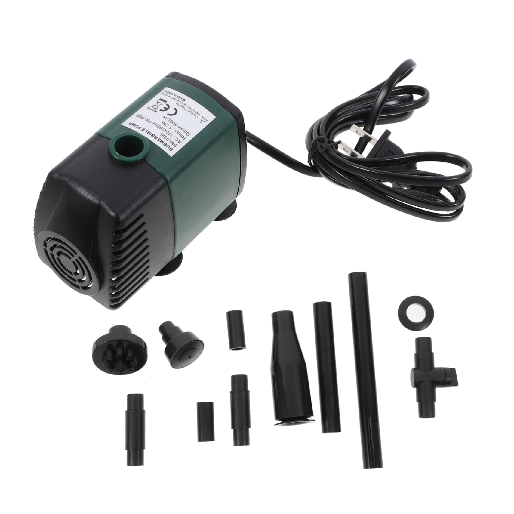 Holibanna 1Set Hydroponics Sinking Pump Nozzle Submersible Fountain Pump for Fish Tank and Outdoor Use Low Noise Design US Plug Efficient Water Circulation