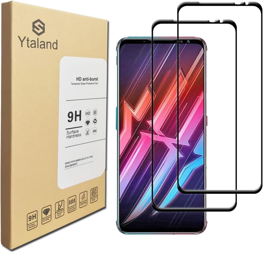 Ytaland for Red Magic 6 / Red Magic 6 Pro/Red Magic 6S Pro Screen Protector, [2 Pack] [ Full Coverage ] [Bubble-Free] [9H Hardness] Tempered Glass Screen Protector For Red Magic 6