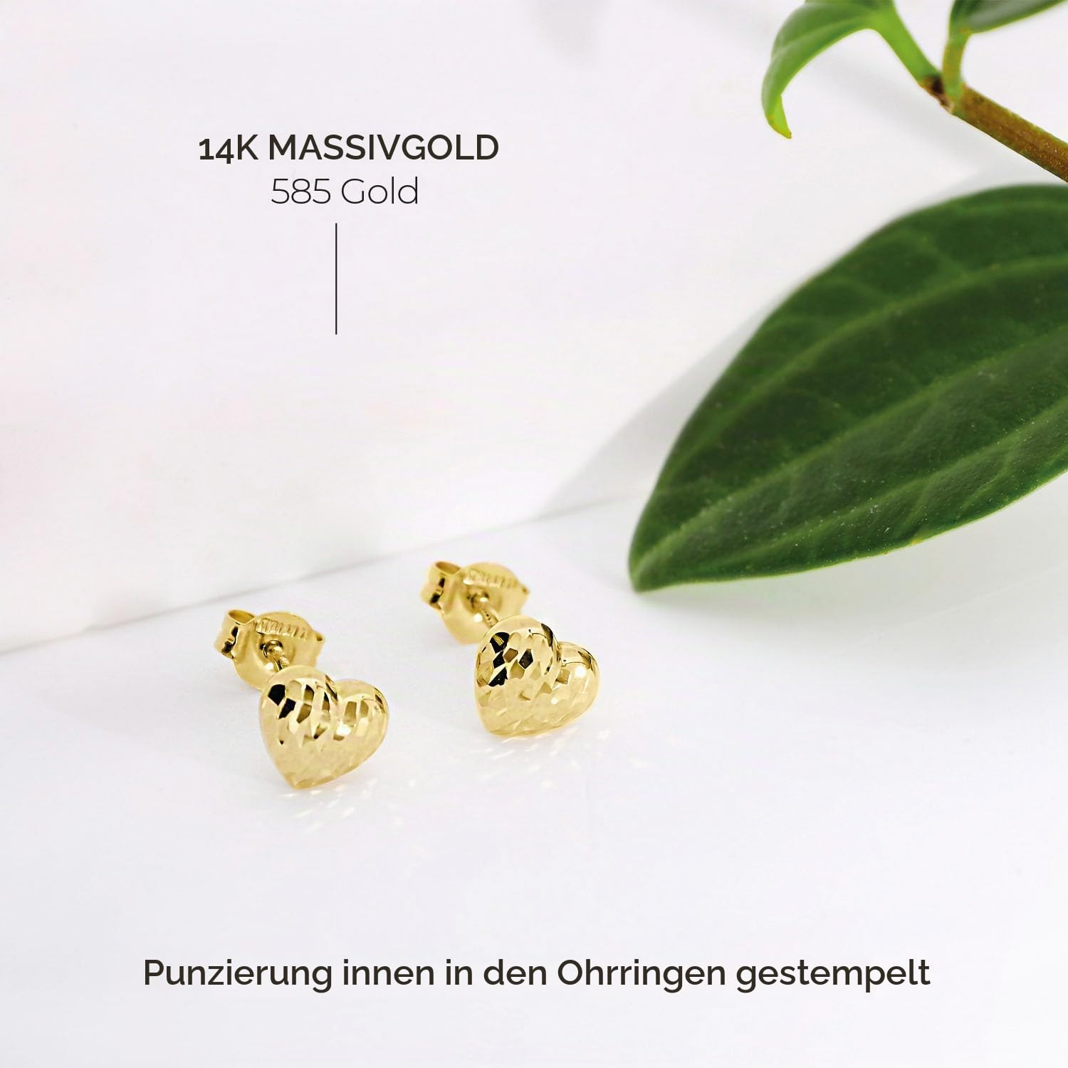 forme di Lucchetta - Herzförmige Ohrringe aus 14 Karat Gelbgold