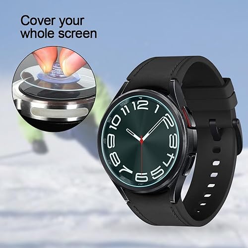 Miniatura 6 de Poyiccot Protector de pantalla para Galaxy Watch 6 Classic de 1.693 in, protector de pantalla de vidrio templado de dureza 9H para Galaxy Watch 6