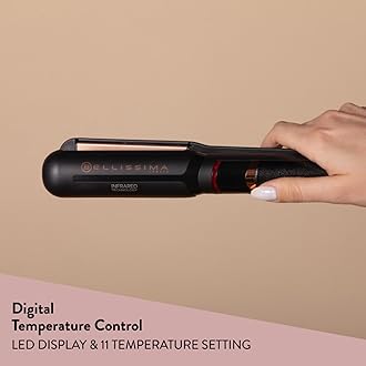 Bellissima Creativity Infrared Hair Straightener – Ceramic Plating with Infrared, Keratin Technology for Sleek Hair, 130°C-230°C Adjustable Temperatures. Quick Heat Up, Digital Display, Anti-Frizz