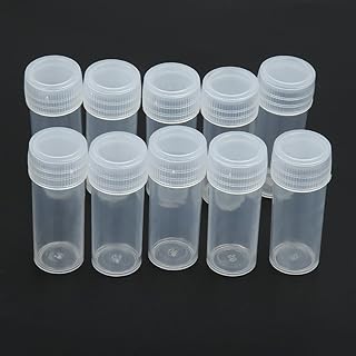MMdex White 50Pcs 5g Volume Plastic Sample Bottle 5ML Small Bottle Vial Storage Contain Small Bottle Vial Storage Container