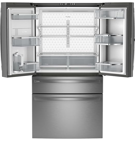 GE 36 in. 23.3 cu. ft. Smart Counter-Depth Fingerprint Resistant 4-Door French-Door Refrigerator with Door in Door PJD23BYWFS on Fridge.com