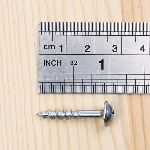 Miniatura 10 de Tornillos de agujero de bolsillo de 1-14 pulgadas, rosca fina gruesa autorroscante, tornillo #2 cuadrado para longitud de plantilla de agujero de
