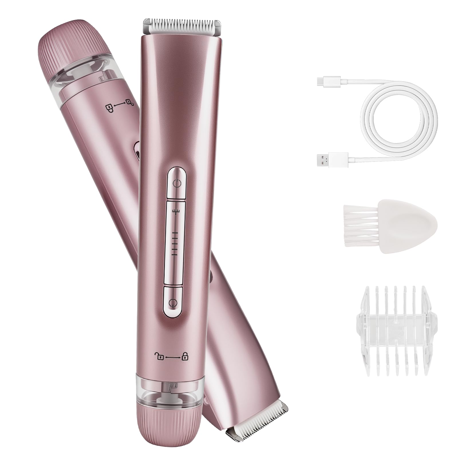 Elektrischer Damenrasierer 2in1 - Nass & Trocken Epilierer & Intimrasierer - Kabelloser Bikini Trimmer für Gesicht, Beine & Körper - Inkl. Reiseetui