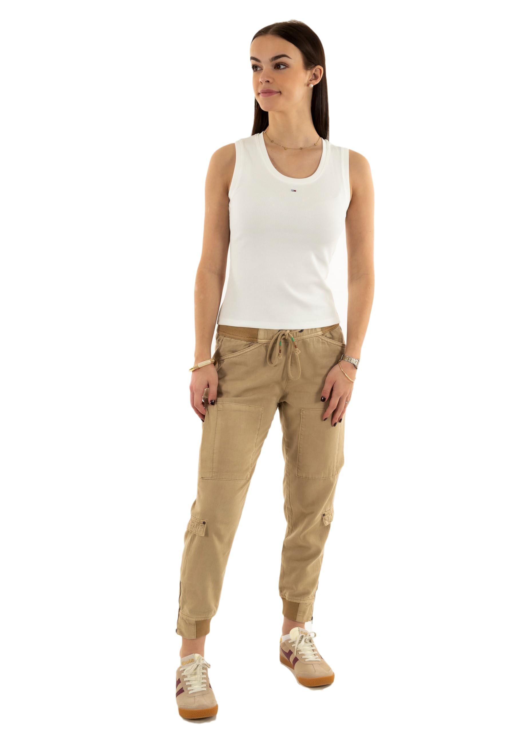 TOMMY JEANS Women’s Essential Rib Slim Fit Tank Top, White (Ecru), XL