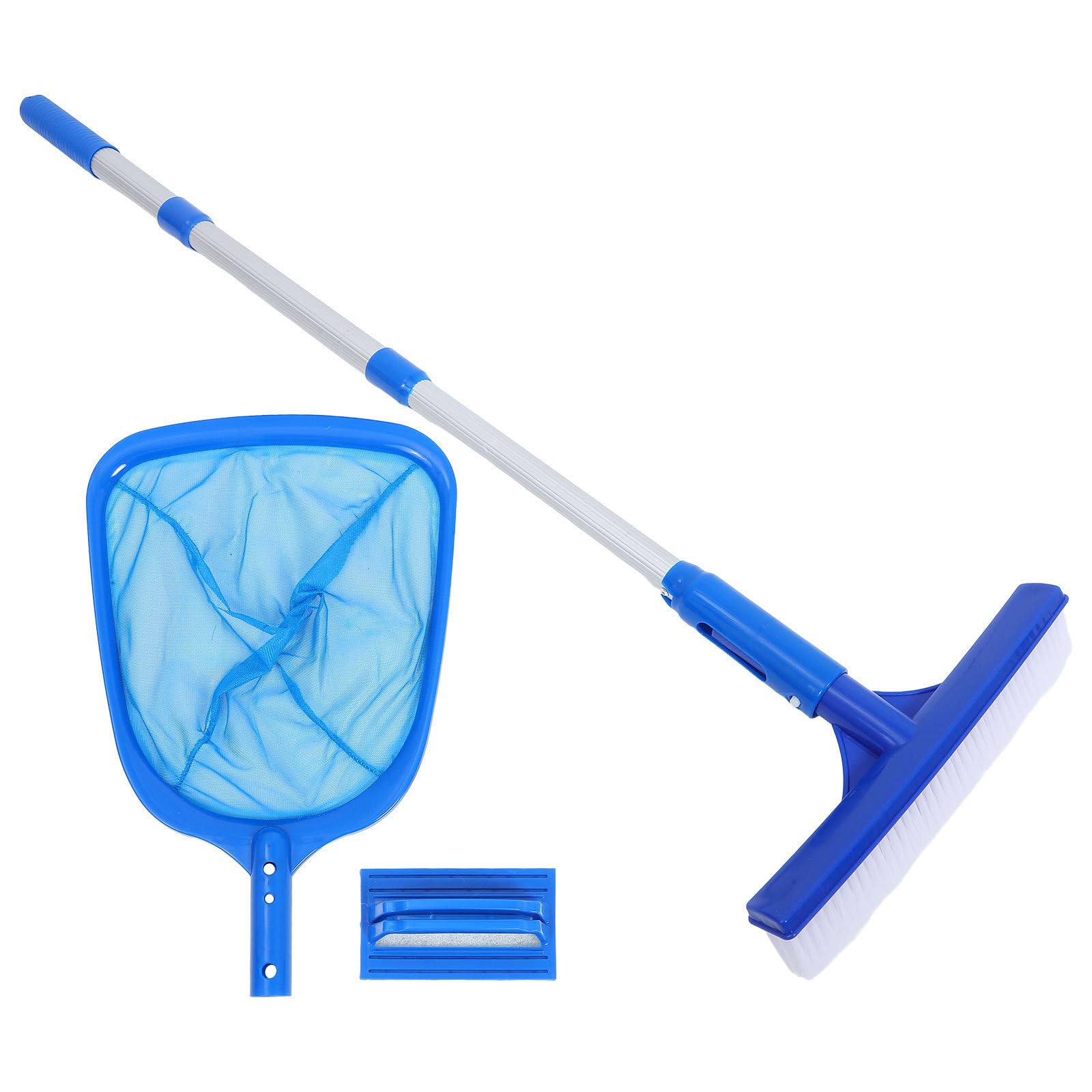 Mobestech Kit de Limpieza de Piscinas con Cepillo y Mango Telescópico Limpieza Completa, Adecuado para Celebracion Verano en Piscinas y Spas