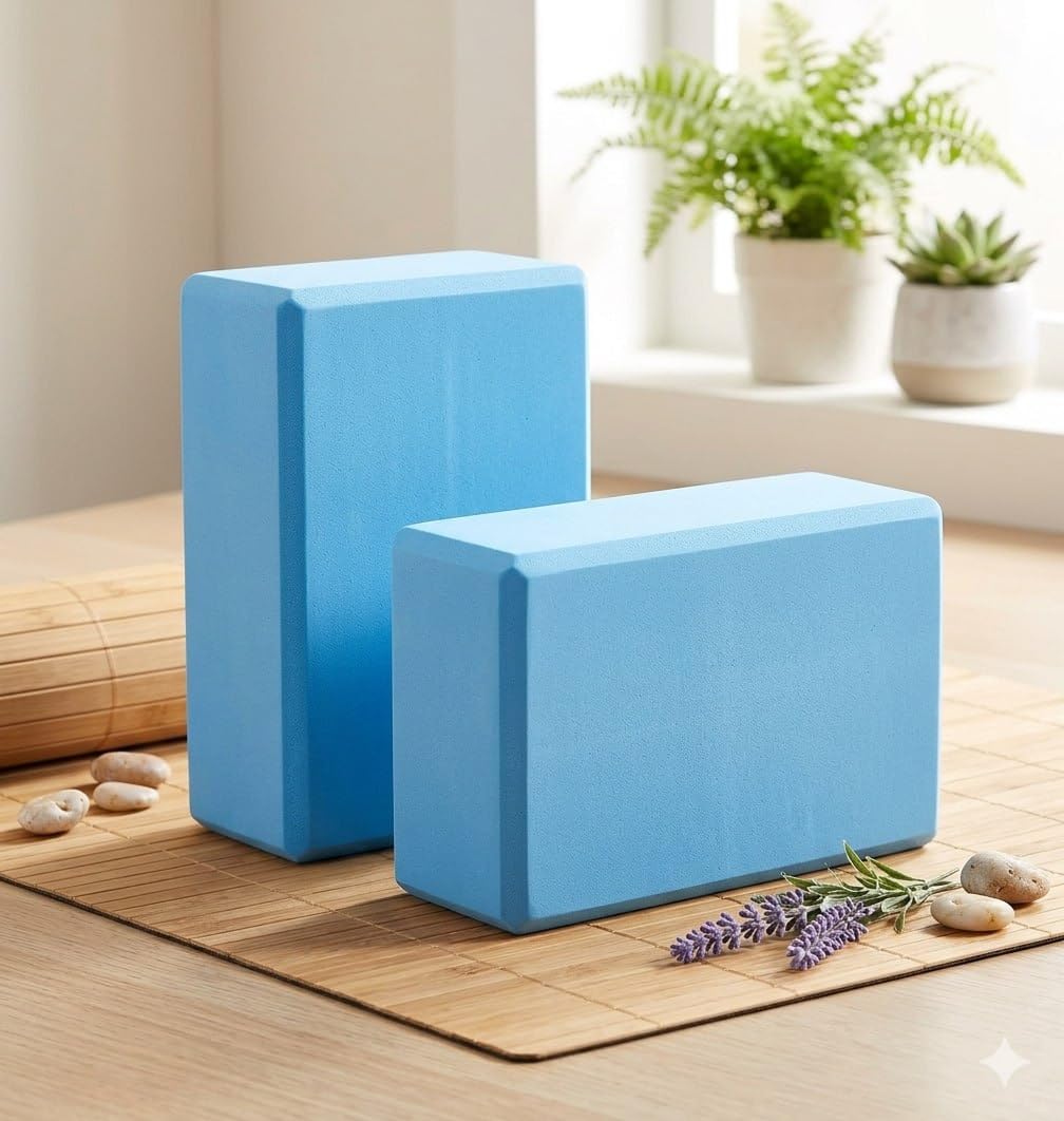 YOGA BLOCK Set Of 2, Yoga Brick, Gym Accessories (Muiti Colour)-image-31