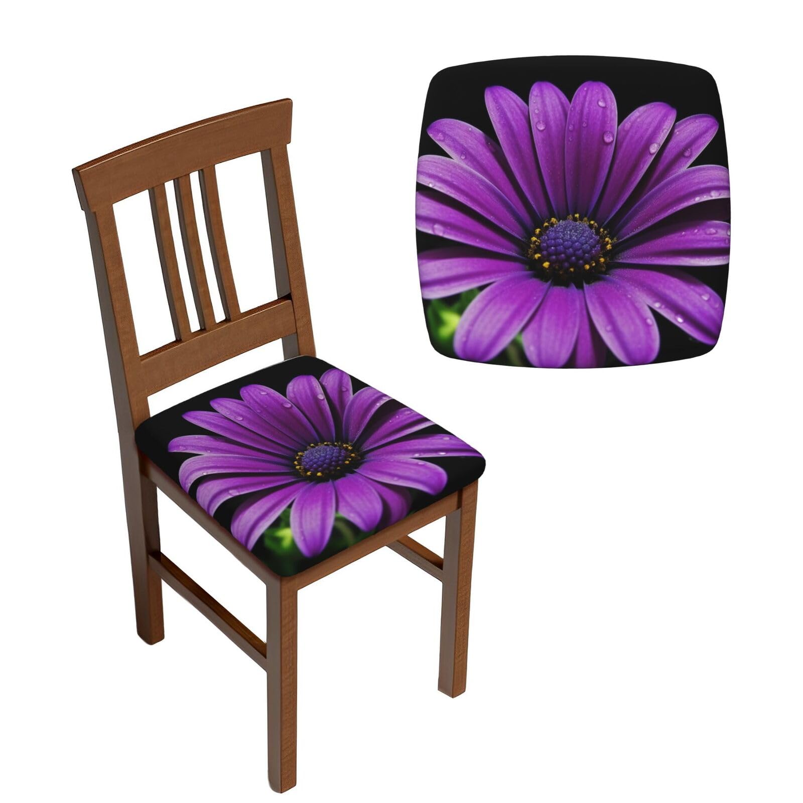 Housses de chaise de salle à manger amovibles lavables et extensibles violettes