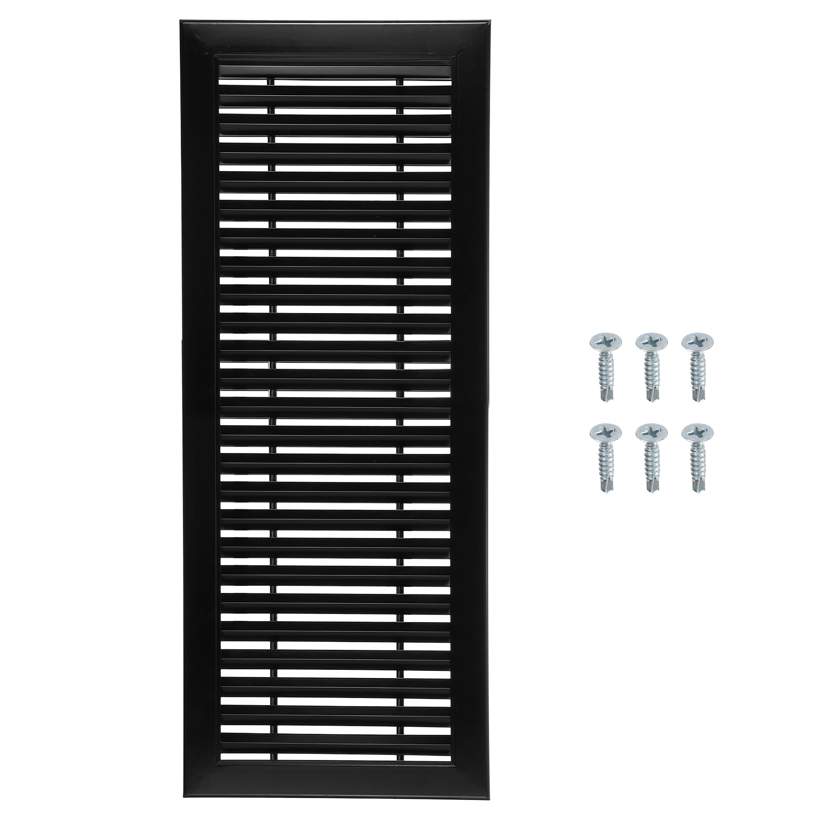 sourcing map Aluminum Air Vent Cover (550x250mm) - Rectangle Ventilation Grille Louvered Ventilation Cover for Cabinet Closet Door Wardrobe HVAC Vent (Ducting Openings: 495 x 195mm), Black