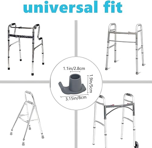 Miniatura 5 de Pelotas de tenis para caminantes precortadas, deslizadores de esquí para caminantes plegables - Paquete de 4