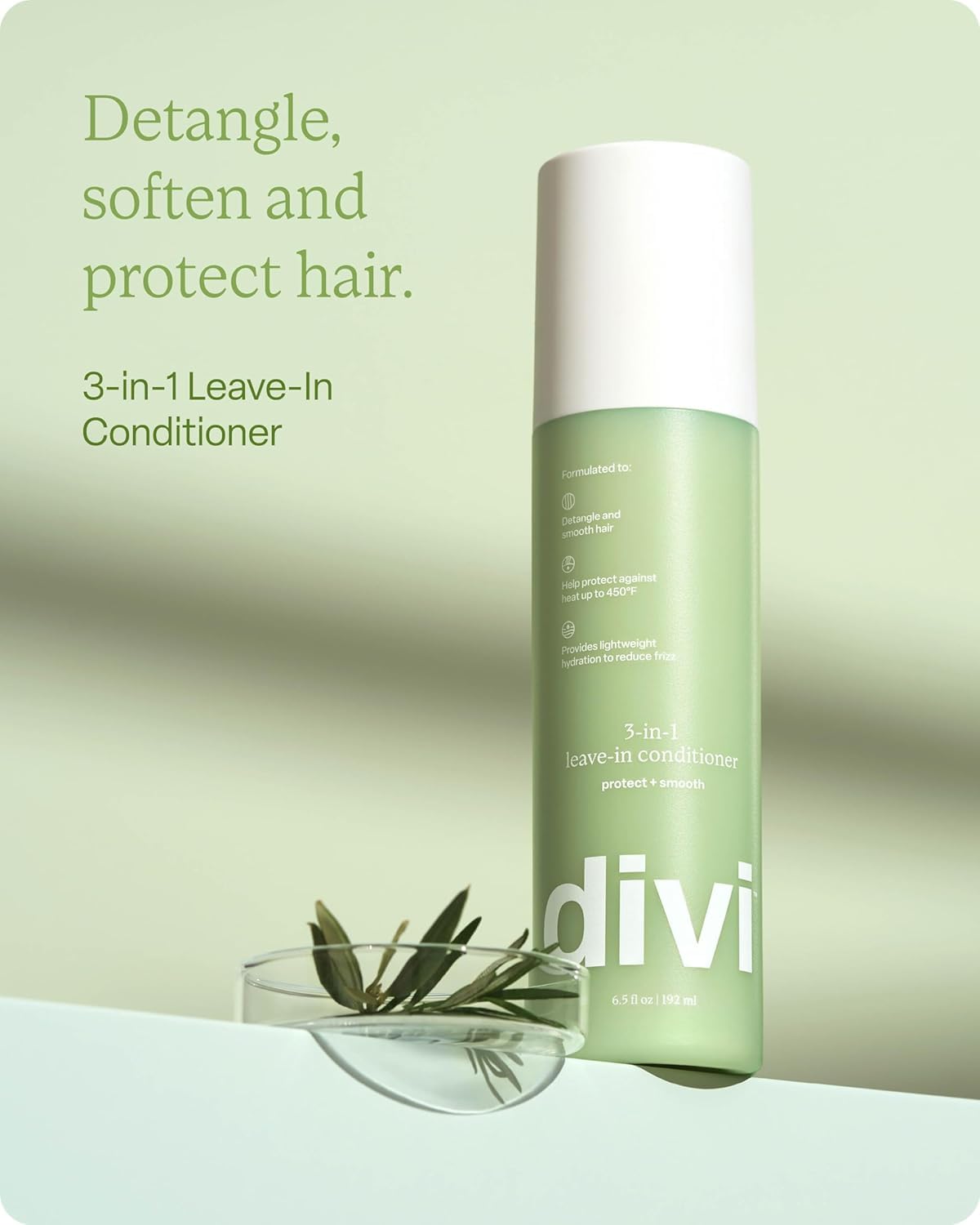 Divi 3-in-1 Leave-In Conditioner Spray - Detangler & Heat Protectant for Frizz Control & Shine, Lightweight Moisturizer - For All Hair Types - 6.5 Fl Oz - Image 2