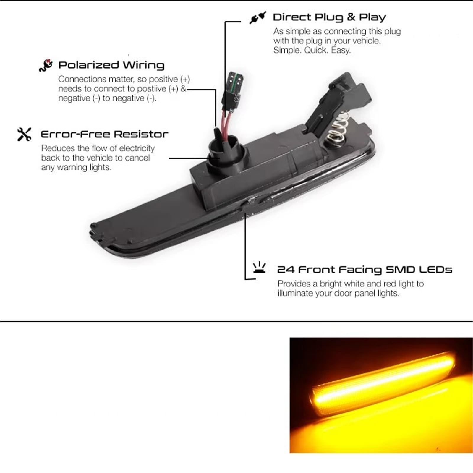 Indicatore Laterale Per VW Per Passat Per B5.5 2001-2005 LED Paraurti Anteriore Posteriore Indicatore Laterale Indicatori Direzione Flare Lampade Indicatori di Direzione(4pcs Red Amber)