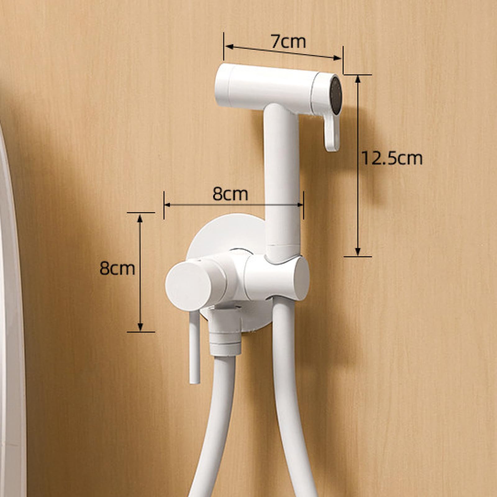 Kit De Rociador De Bidé,Pulverizador Bidé WC Latón Agua Fría Y Caliente Ducha Bidet Adecuado para Higiene Personal,Blanco