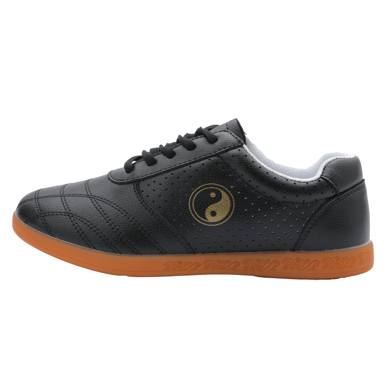 Męskie buty do tai chi buty do sztuk walki wygodne skórzane trampki