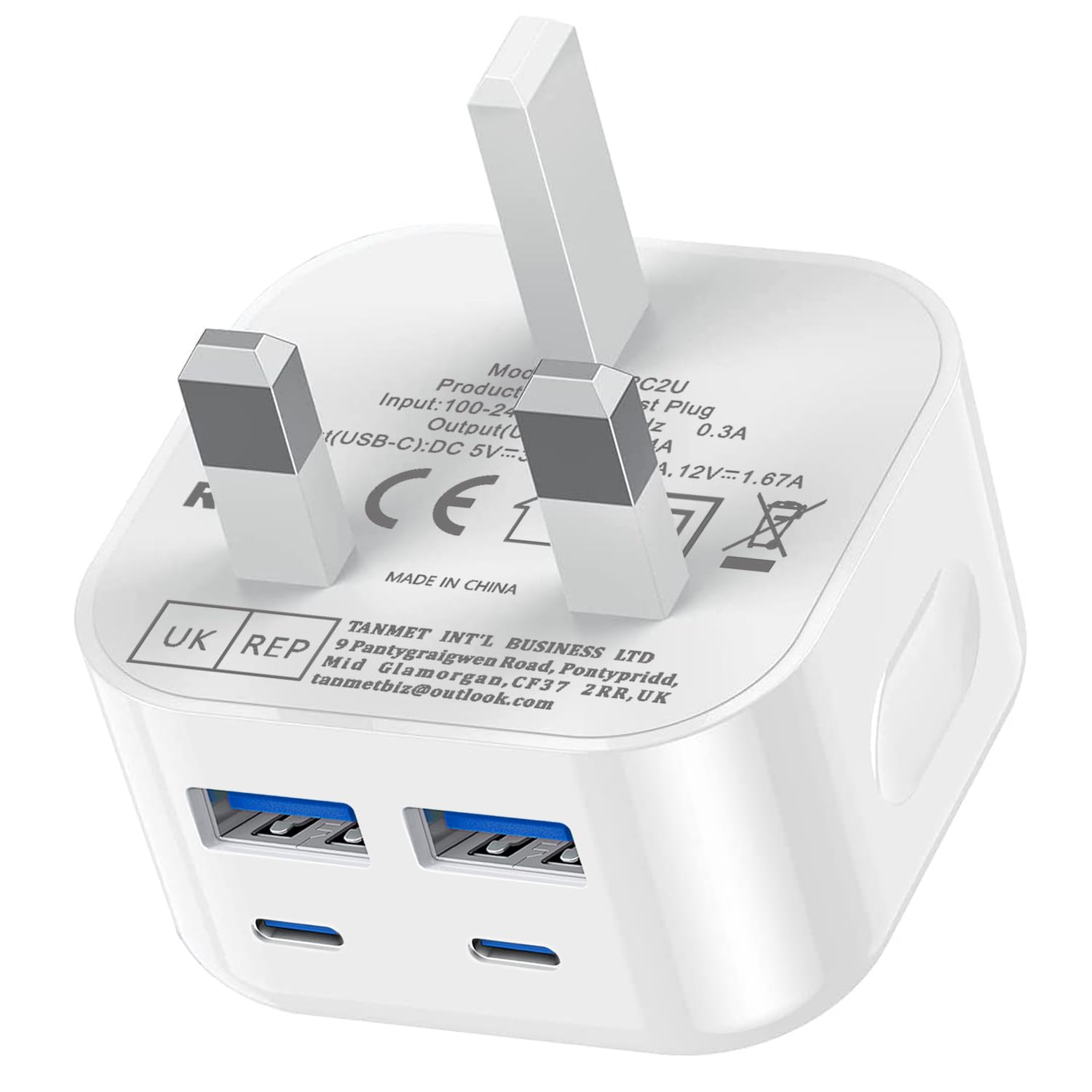 USB Plug UK,USB Charger Plugs Adaptor UK 5W Phone Plugs with USB Port Compact Mains Charge Head with Smart IC 5V 1AMP Charging Compatible with iPhone 13 12 11 SE XS XR X 8 7 6 5,iPad,Watch,2Pack — view 8