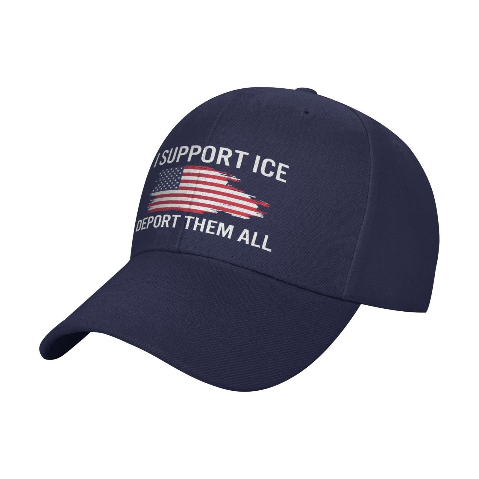 NLWQEKV Deport Them All I Support Ice Hat Adjustable Strap Baseball Cap, Unisex Navy Blue