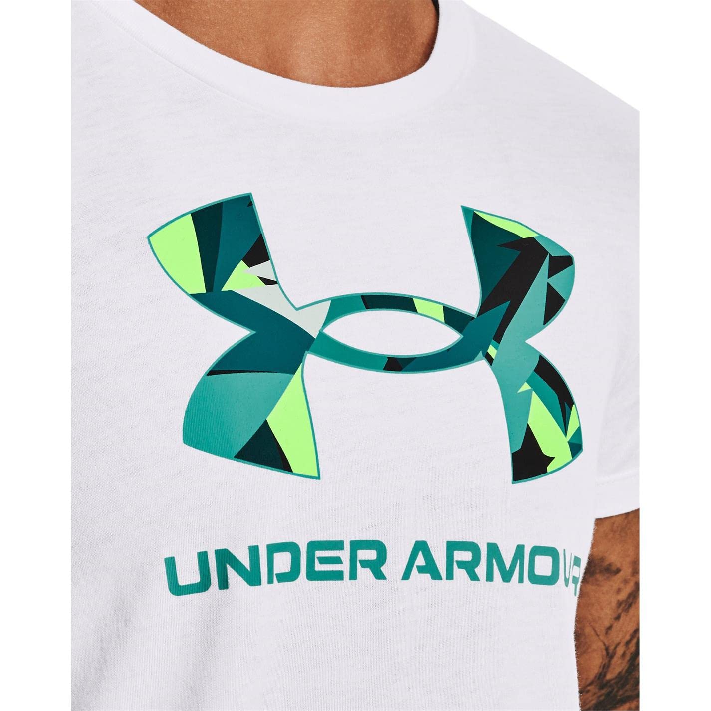 Under Armour Mujer UA Sportstyle Graphic Manga Corta Top, Blanco/Neptune, XS