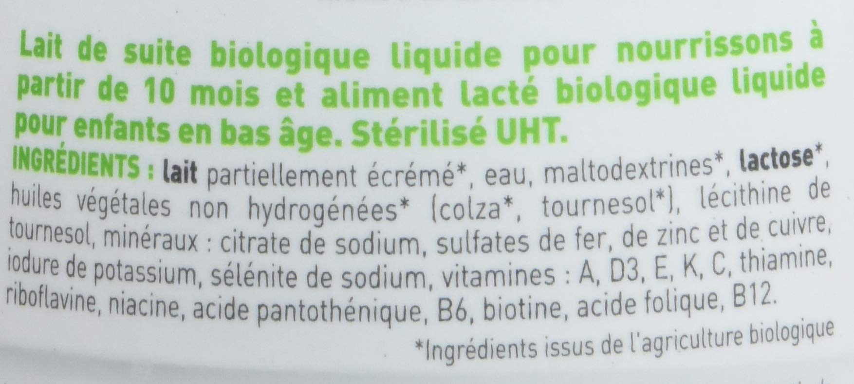 Babybio Bio Lait 3 Croissance Liquide, 1L