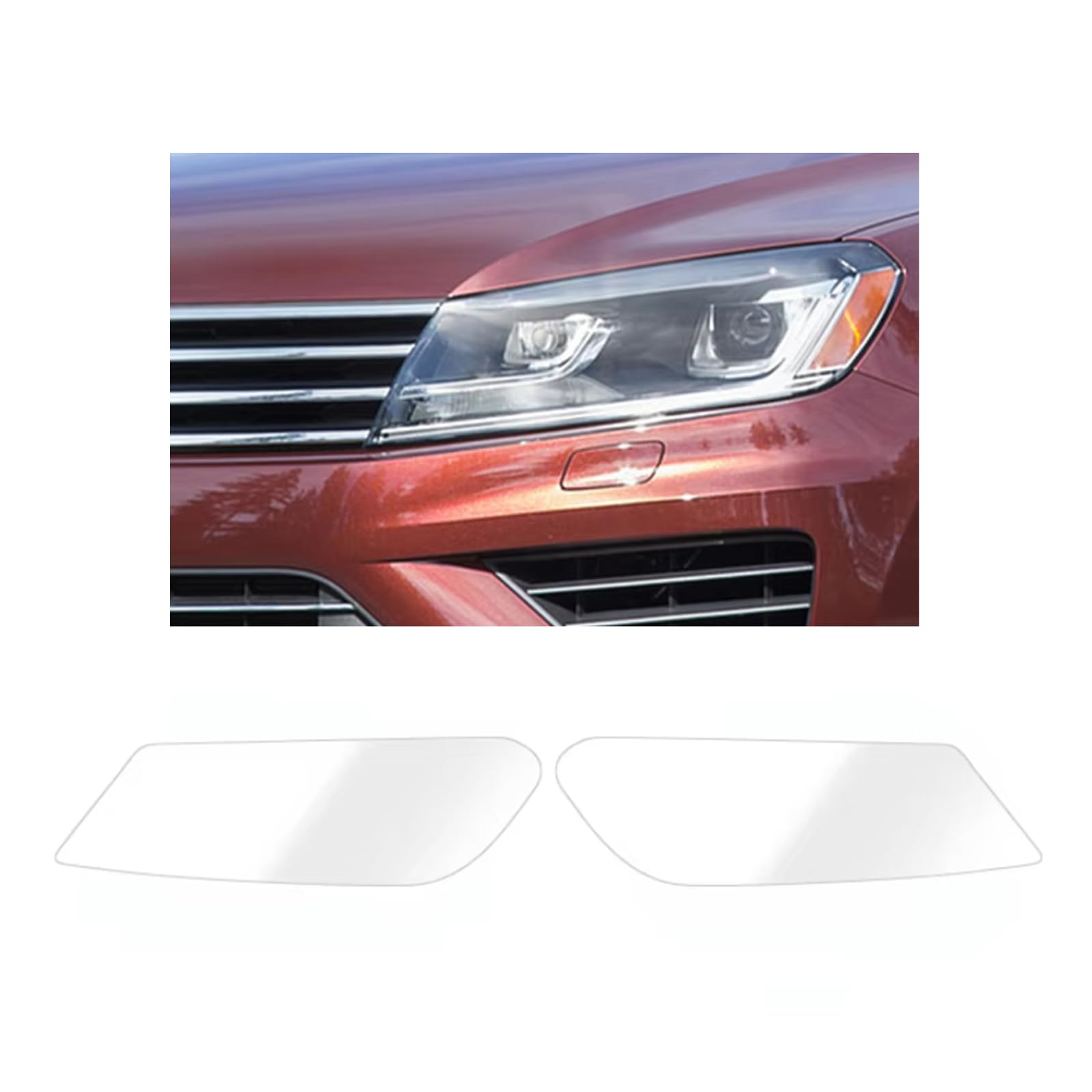Headlight Film for VW Touareg 7P 2015-2018, 1Set Transparent/Smoke Black Car Headlight TPU Protective Film