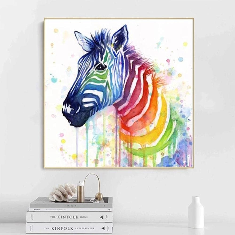 Abstraktes Zebra Leinwandbild 80x140 Cm – Afrikanische Tiere Kunst Für Wohnzimmer, Schlafzimmer
