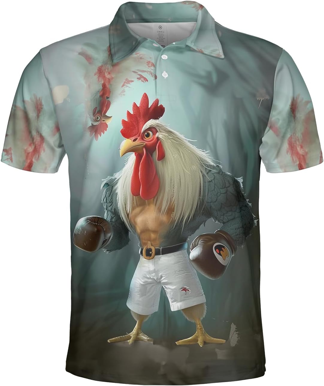 Funny Chicken Polo Shirts for Men-Chicken Rooster Golf Moisture Dry Fit Short Sleeve Shirts S49