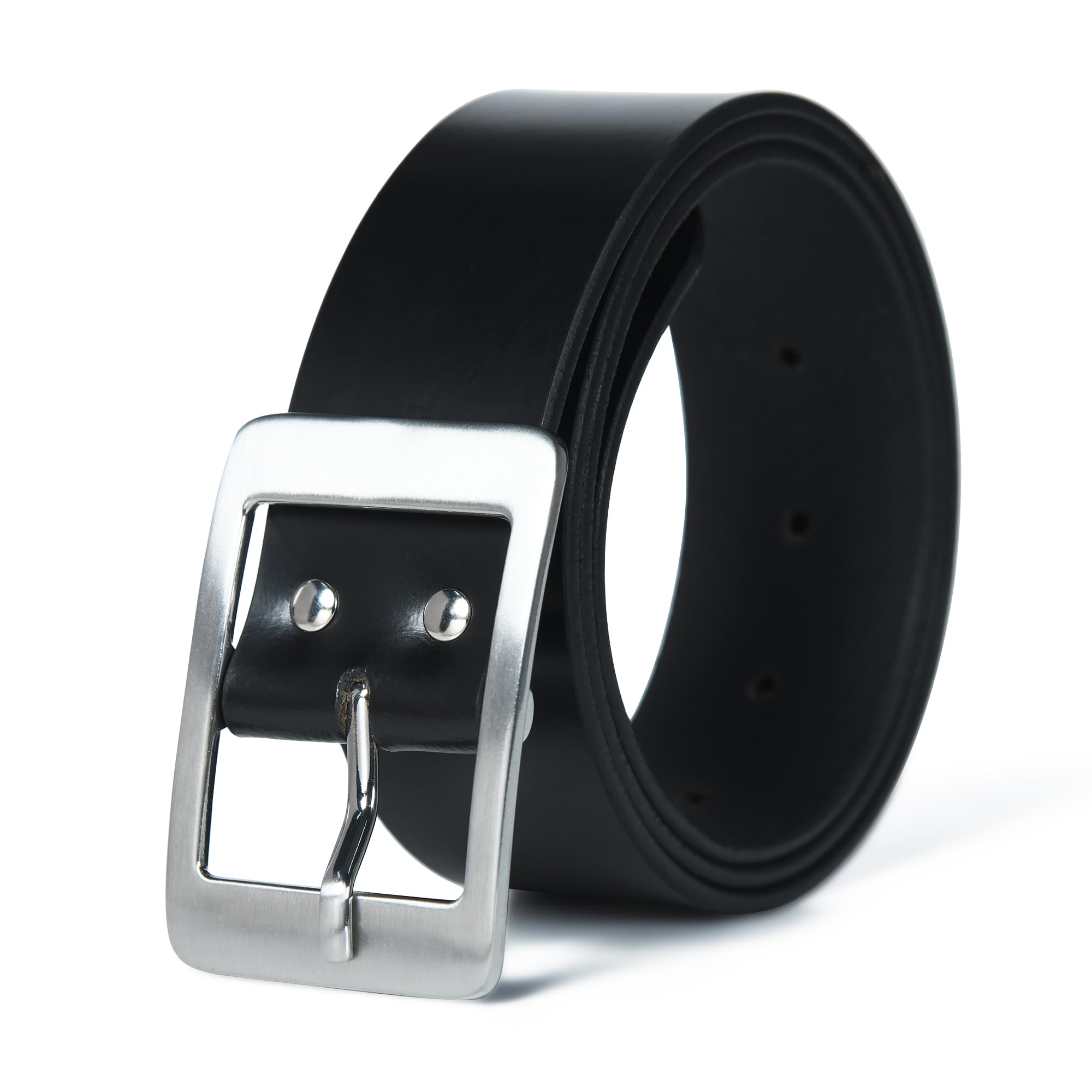 fantastix Men's Genuine Black Leather Belt – 40mm Wide Formal & Casual Wear – Stylish Pin Buckle, Adjustable Fit for Jeans & Trousers-picture-40
