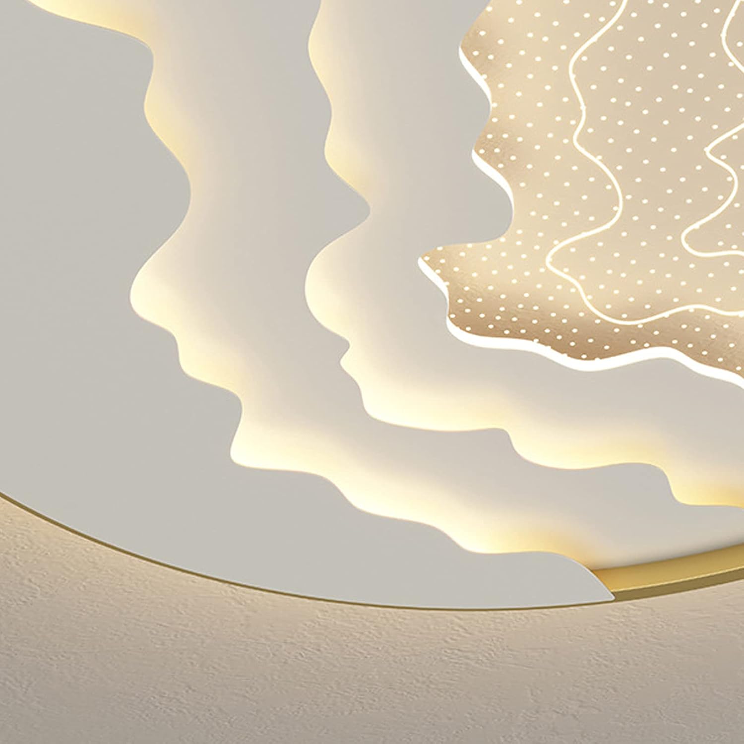 43W Dimmable LED Ceiling Light,20Inch Creativity Ceiling Lamp for Hallway Loft Bedroom Livingroom Flush Mount Round Light Fixture Gold Finsh(43W Warm Light,50x6.5cm(20x3inch))