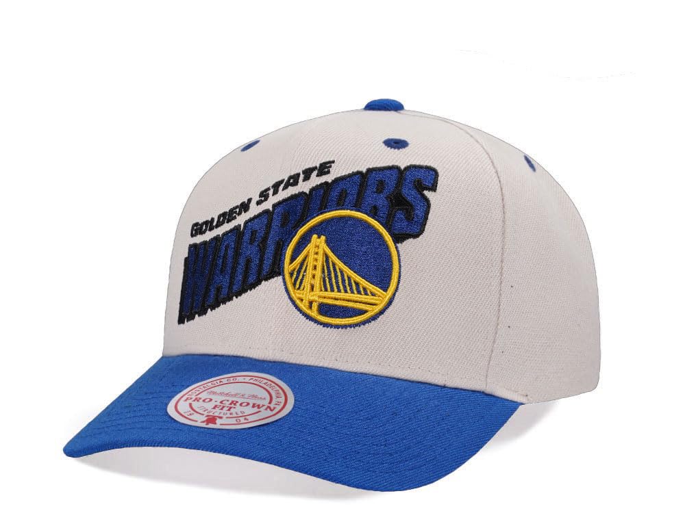 Mitchell & Ness NBA RETRO TYPE PRO SNAPBACK CAP OFFWHITE Golden State Warriors Snapback Cap Hat, white (off-white), One Size