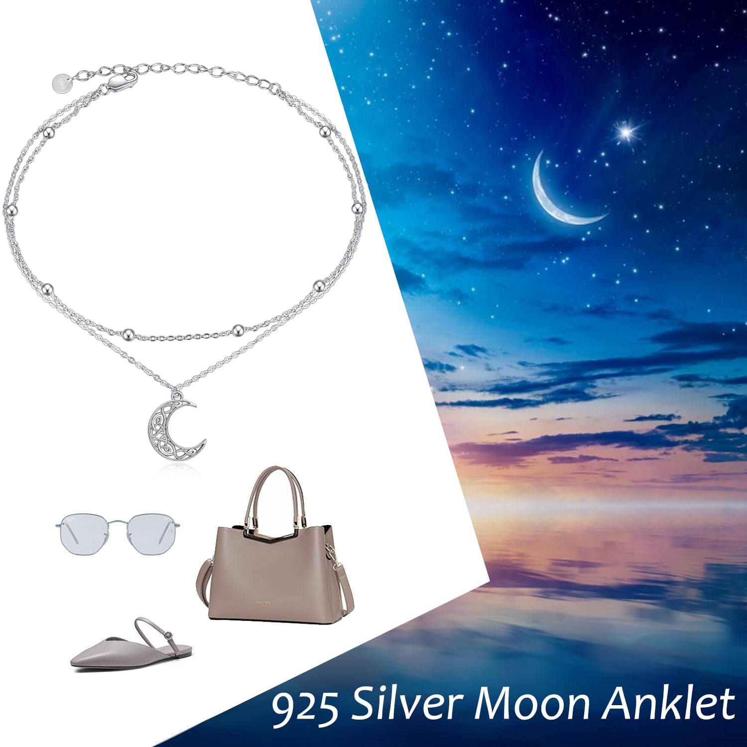 Tobilleras de plata de ley 925 con diseño de gato y mariposa, cadena de doble capa para cumpleaños, pulsera de tobillo para mujer, joyería delicada para verano y playa, Metal, Circonita 2