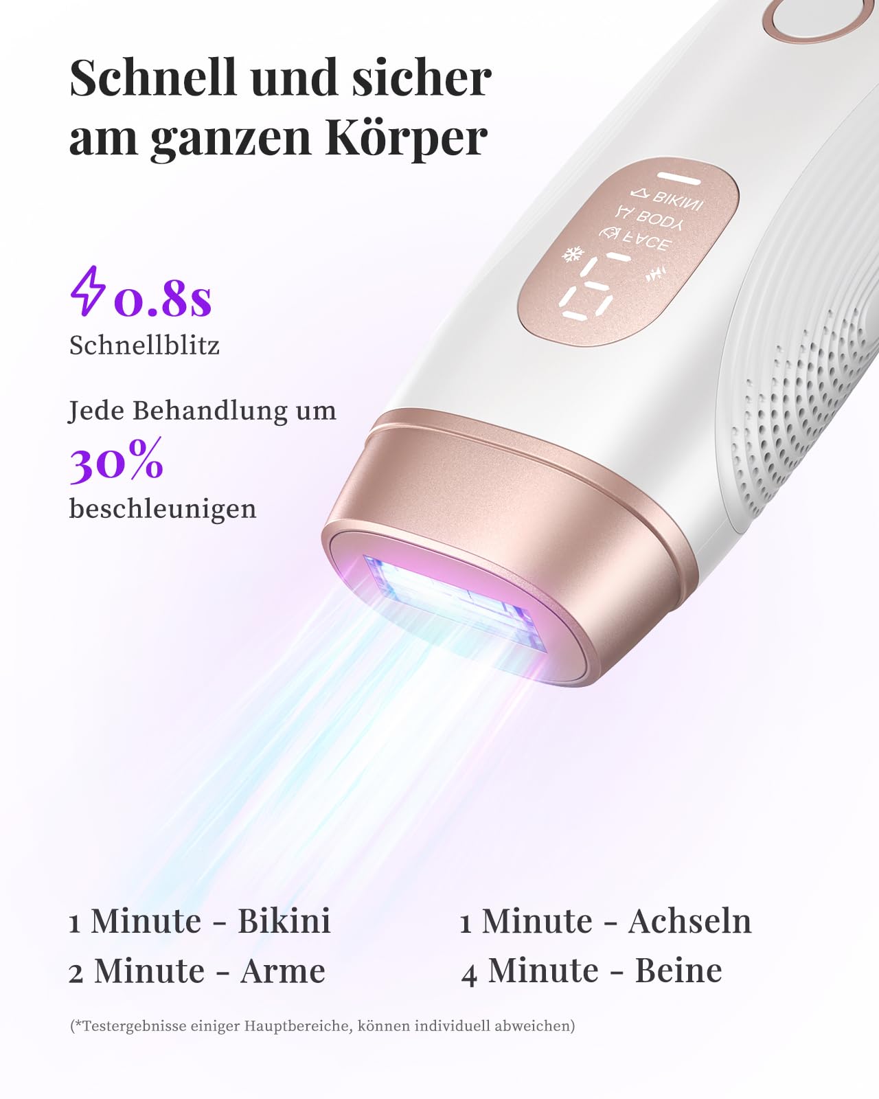 Haarlosy IPL Geräte Haarentfernung Laser mit Gefrierfunktion und Reinigungslicht
