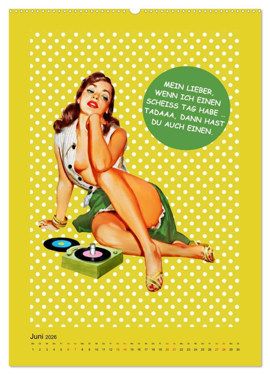 Loses Mundwerk im Pin-up Stil. Lustige Sprüche von Frau zu Mann (hochwertiger Premium Wandkalender 2026 DIN A2 hoch), Kunstdruck in Hochglanz: ... mal die Wahrheit vertragen (CALVENDO Spass)